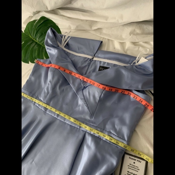 NWT $299 XSCAPE Satin Off Shoulder Ball Gown in Sky Blue [PLUS SZ 18W ]‎ - Picture 12 of 12